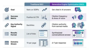traditional SEO and generative engine optimization (GEO)