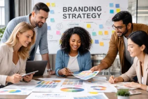 Collaborating on branding strategy in action