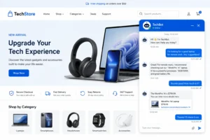 website chatbot interface interacting with a customer