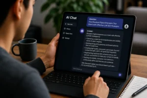 Asking a question to an AI chatbot