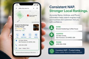 Consistent NAP (name, address, phone)